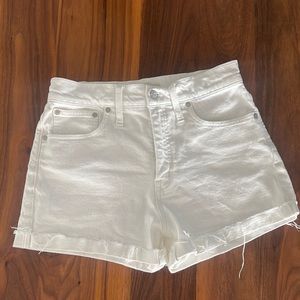 Madewell white high rise denim shorts. Size 28